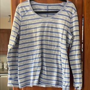 Talbots Blue and White Relaxed T-Shirt